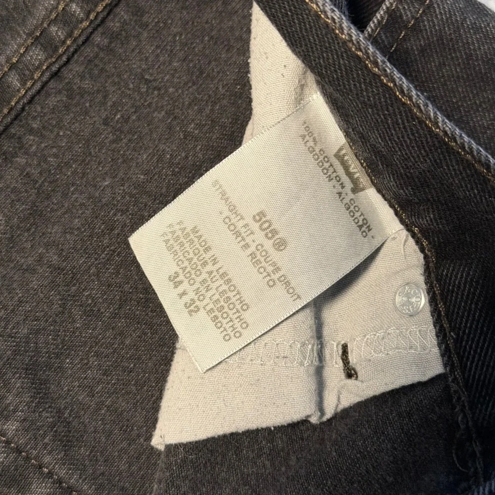 Levis 505 Mens Straight Fit Jeans 34x32 Faded Black Denim Pants 00505-0260 Y2K